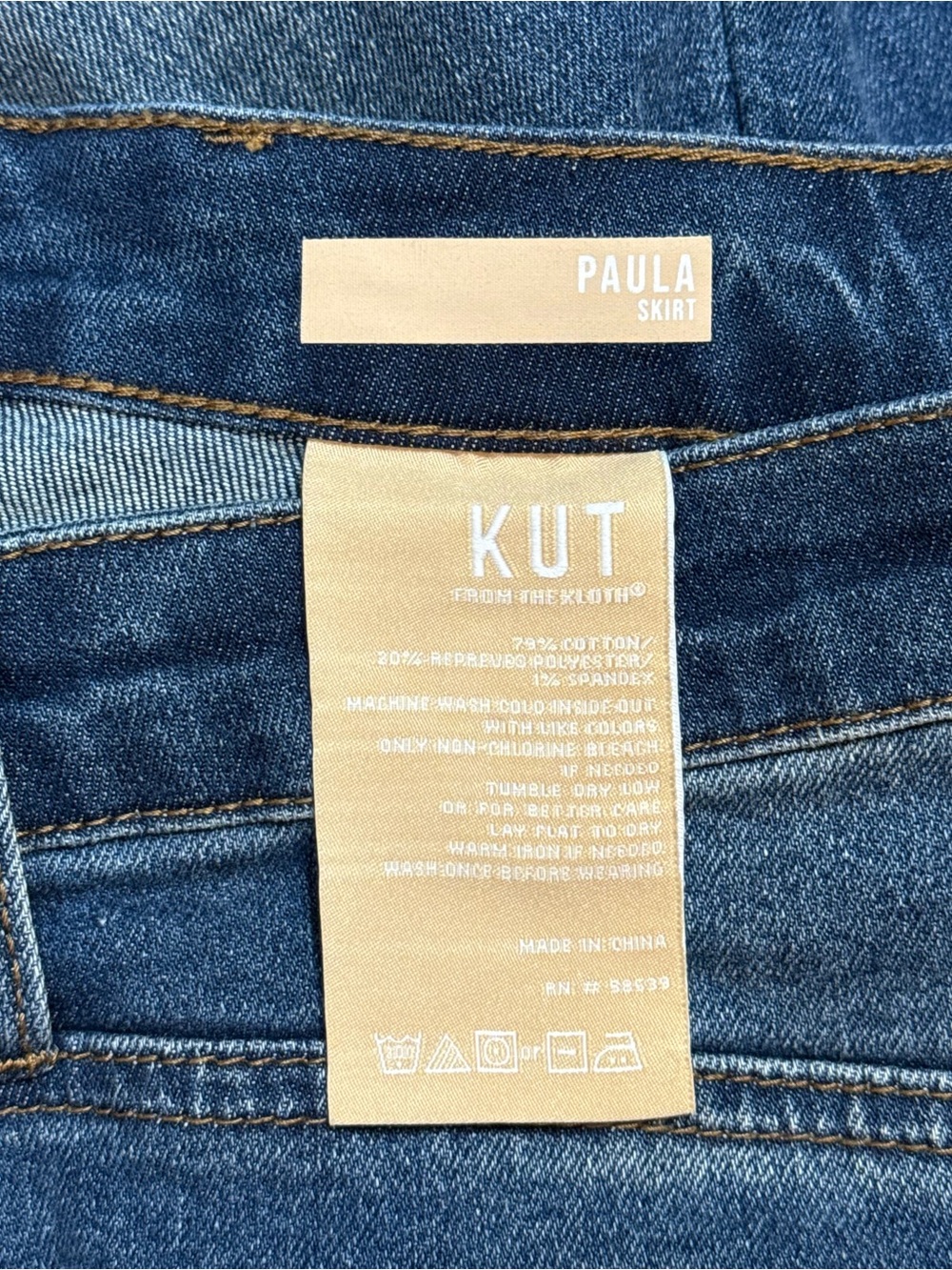 Kut from the Kloth Indigo Blue Denim Midi Pencil Skirt - Picture 9 of 9